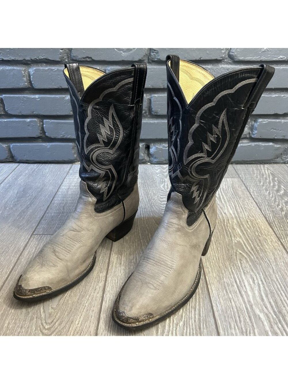 Tony Lama Vintage Bull Shoulder Western Cowboy Boots Mens 12 D